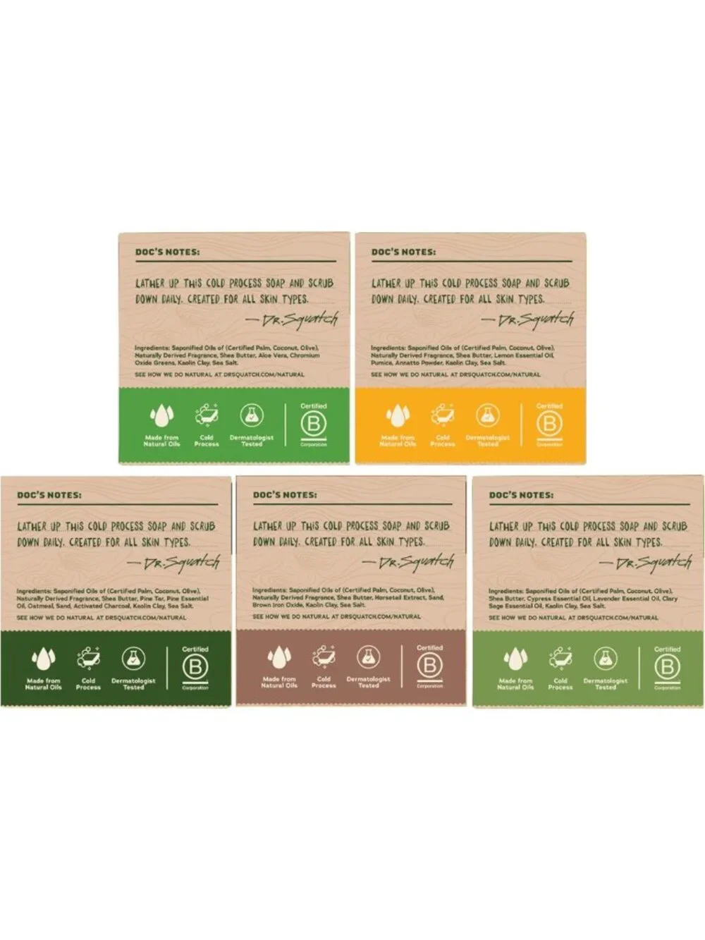 Natural Men's Bar Soap Set - Cold Process Body Soap with Essential Oils - Fresh